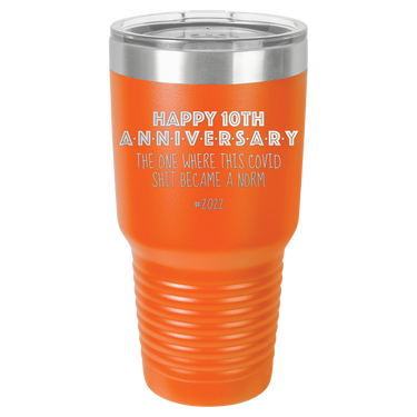 Happy 10th Anniversary Print Romantic Tumbler